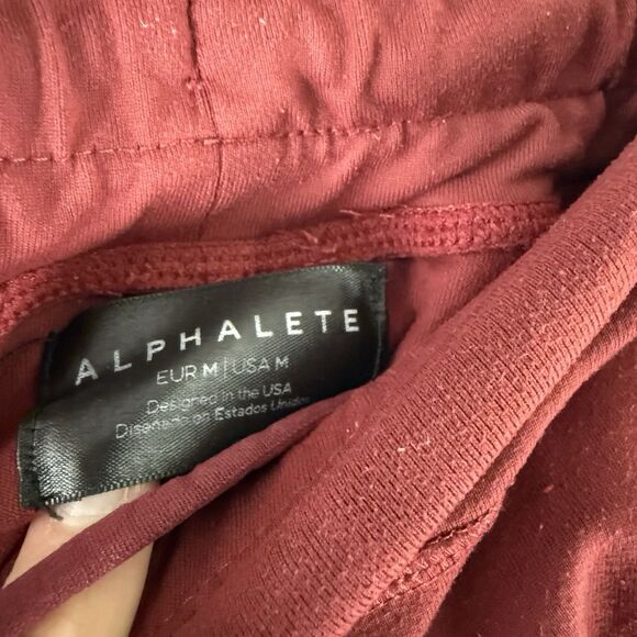 Alphalete Joggers Women's Medium Red Pull On Drawstring Zip Pockets 29.5" Inseam - Picture 8 of 12